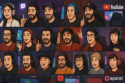 تصویری از استریمرهای ایرانی معروف و در حال رشد که در پلتفرم‌های مختلف مثل توییچ، یوتیوب و آپارات به استریم بازی‌های آنلاین مشغول هستند.