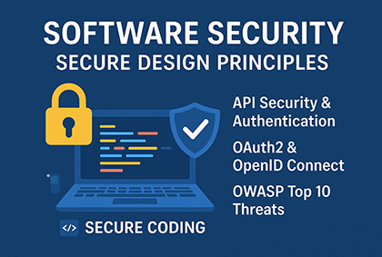 این تصویر نمایانگر اصول امنیت نرم‌افزار و بهترین شیوه‌های طراحی و کدنویسی امن است.